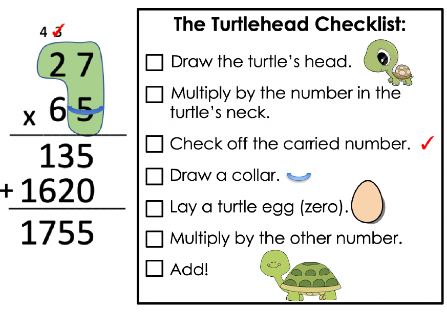 Turtle Method Multiplication Worksheet